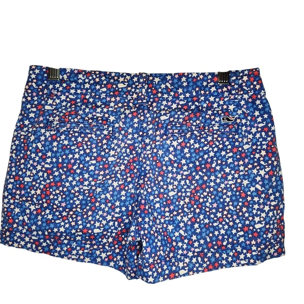 VINEYARD VINE Shorts Girls 12 American Patriotic Red White Blue Stars Adjustable